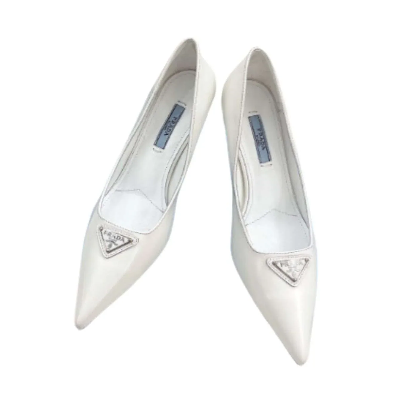 Prada Spike Pumps White