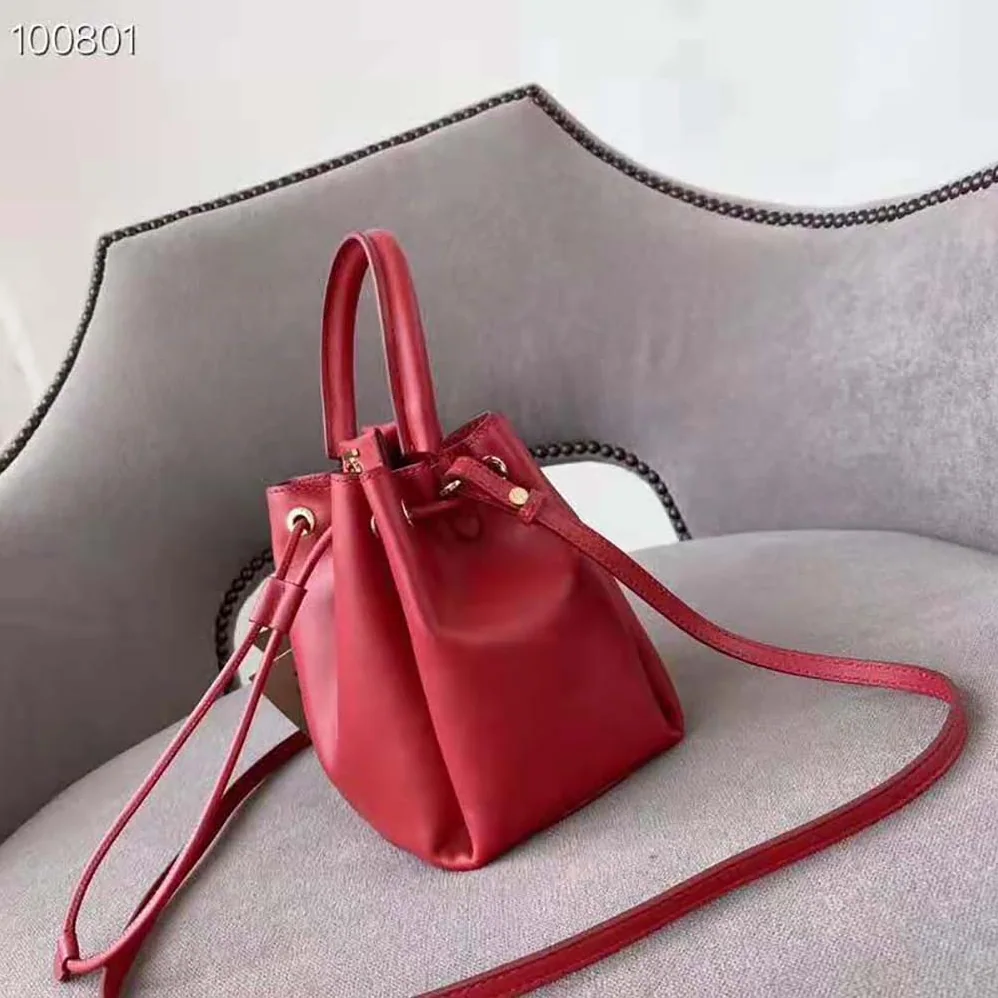 Burberry Monogram Motif Leather Bucket Bag for Women in Red