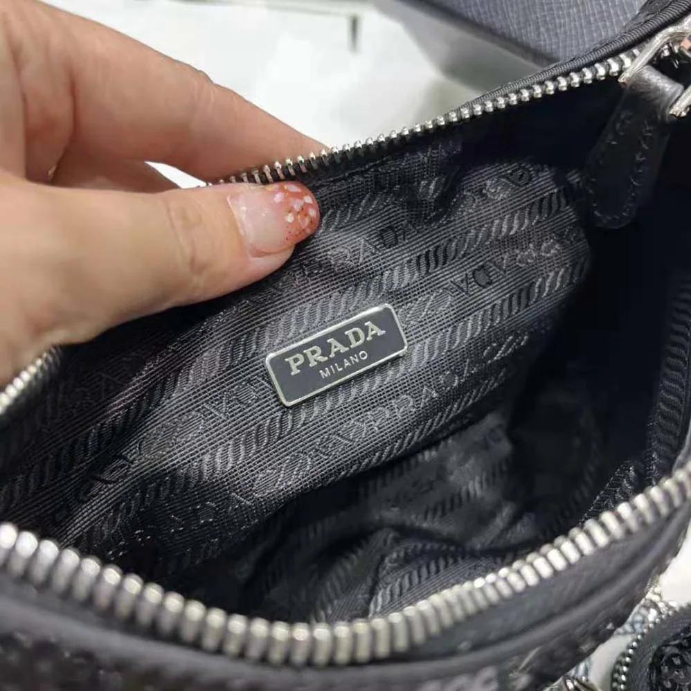 Prada Re-Edition 2000 Sequined Re-Nylon Mini-Bag for Women in Black