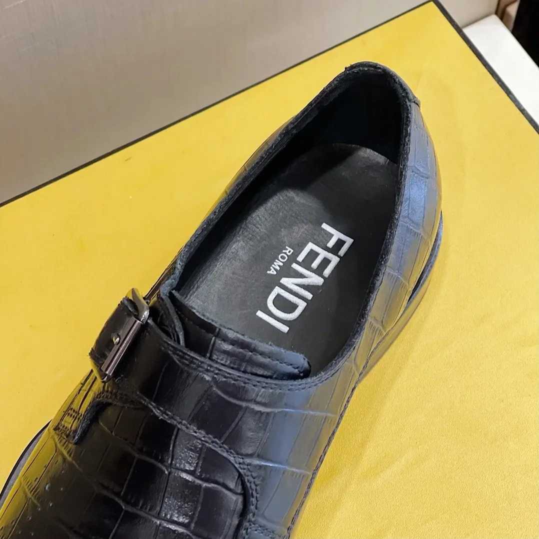 Fendi Force Monk Strap Shoes Black Fendi Force Monk Strap Shoes Black