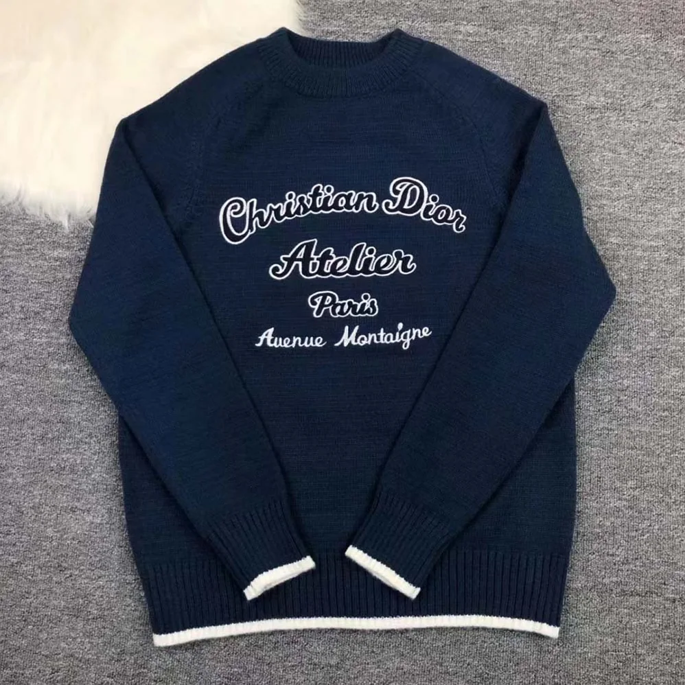 Dior Christian Dior Atelier Sweater Blue Wool Jersey for Women