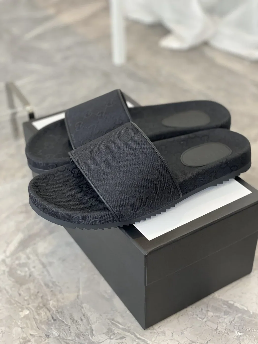 Gucci GG Slide Sandals Black for Men