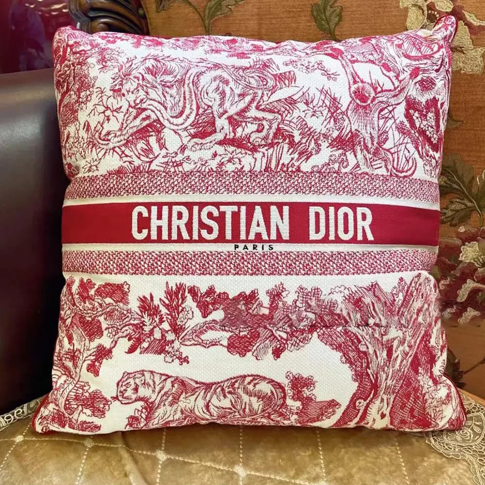 Dior Square Pillow Toile de Jouy Burgundy for Women Dior Square Pillow Toile de Jouy Burgundy for Women