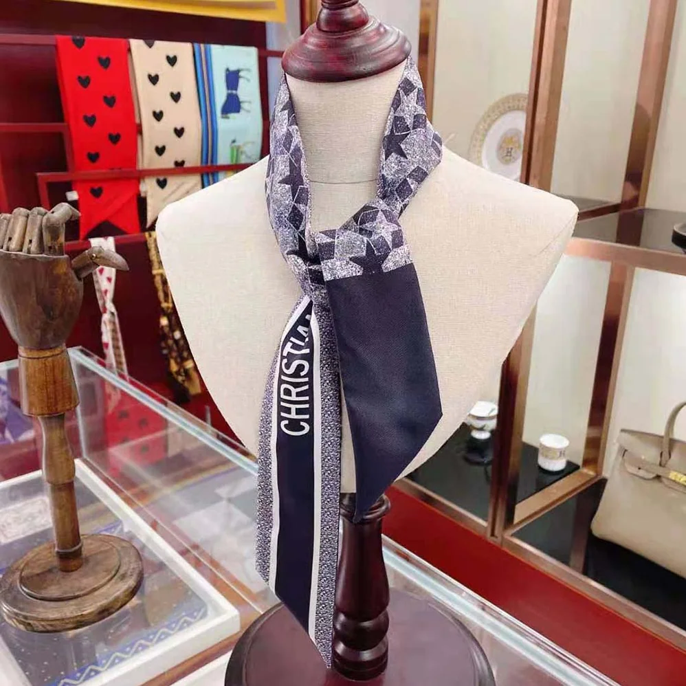 Dior Etoile Mitzah Scarf Blue Silk Twill for Women Dior Etoile Mitzah Scarf Blue Silk Twill for Women