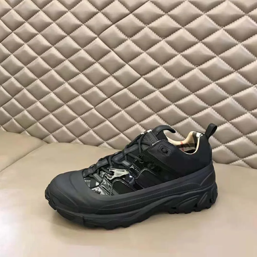 Burberry Nylon and Patent Leather Arthur Sneakers for Women