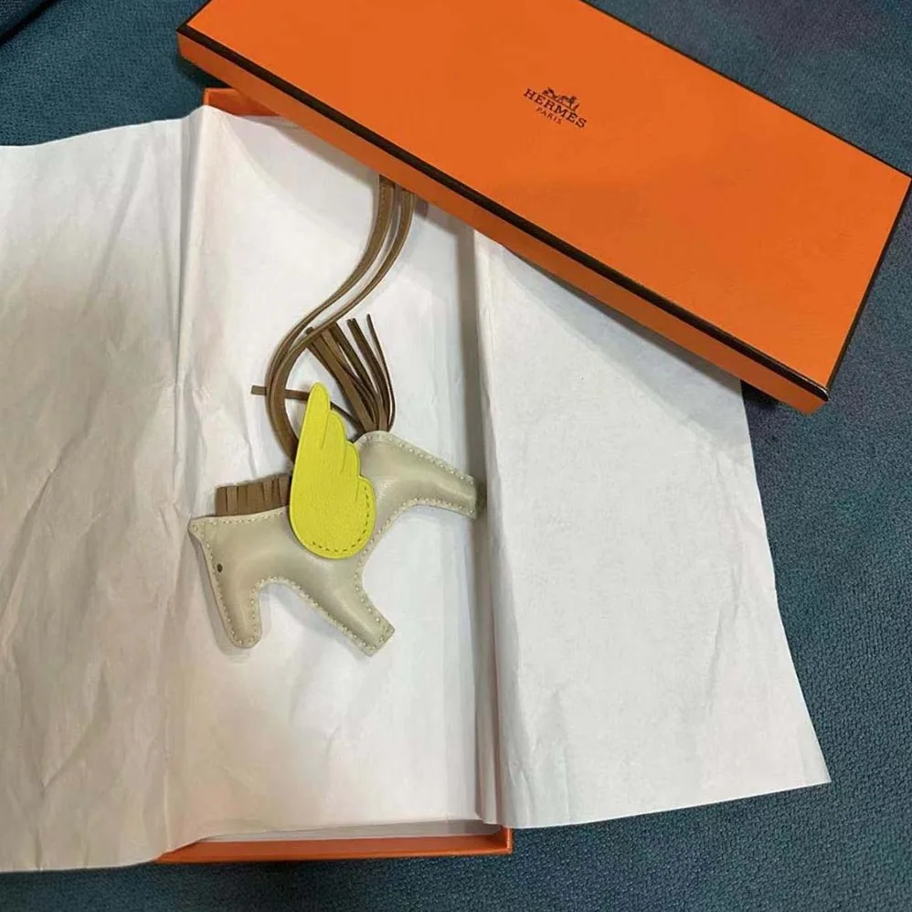 Hermes Rodeo Pegase MM Charm for Unisex in Yellow
