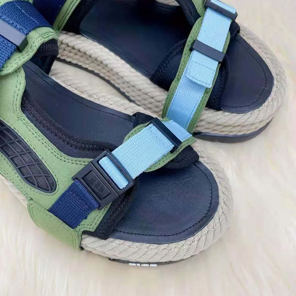 Dior Atlas Sandal Black Neoprene and Khaki Suede for Men Dior Atlas Sandal Black Neoprene and Khaki Suede for Men