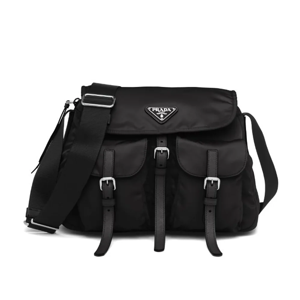 Prada Nylon Shoulder Bag for Women in Black