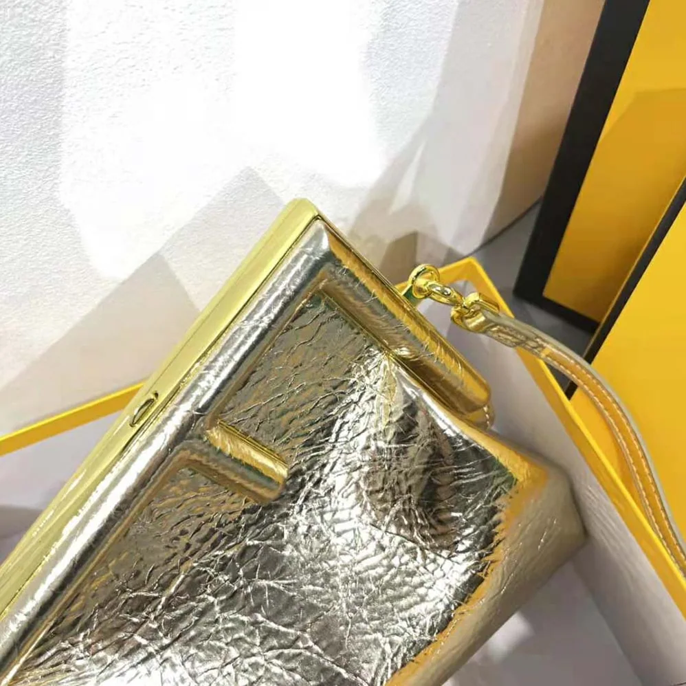 Fendi First Small Gold Laminated Leather Bag for Women Fendi First Small Gold Laminated Leather Bag for Women