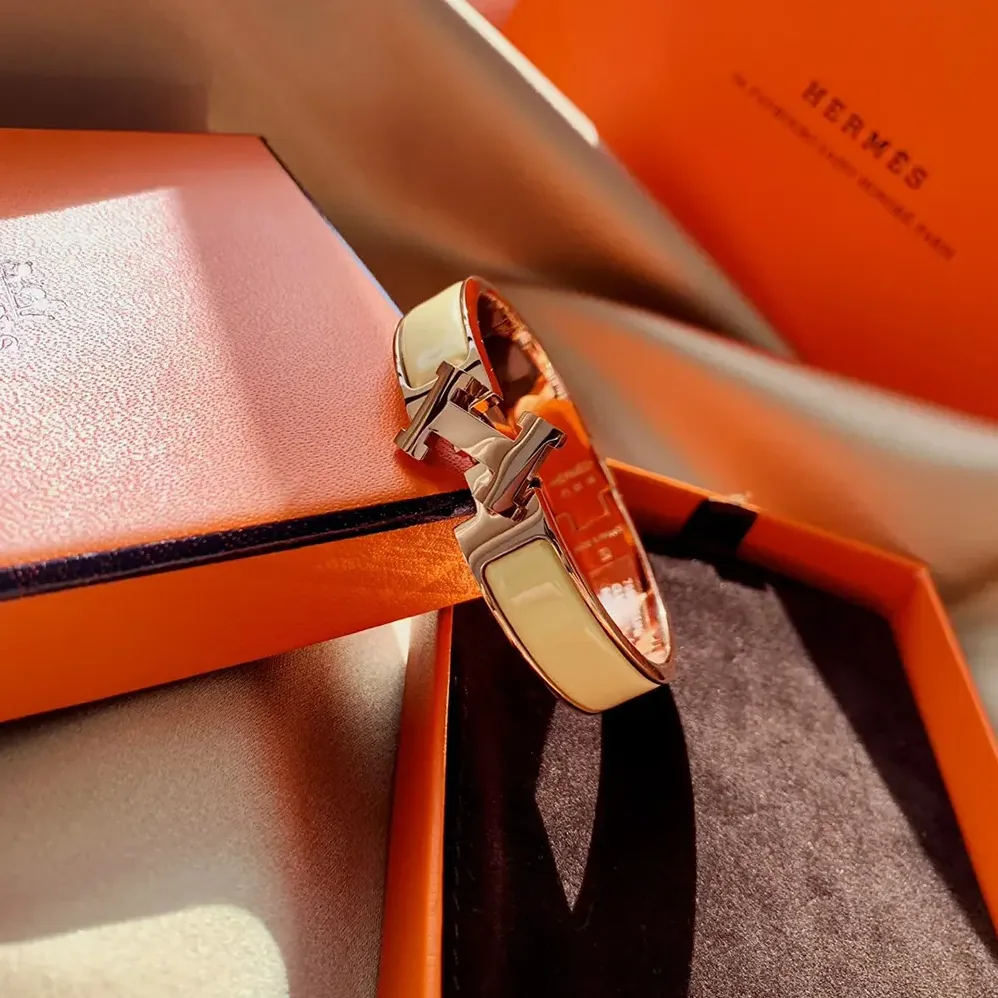 Hermes Clic H Bracelet for Unisex in Yellow