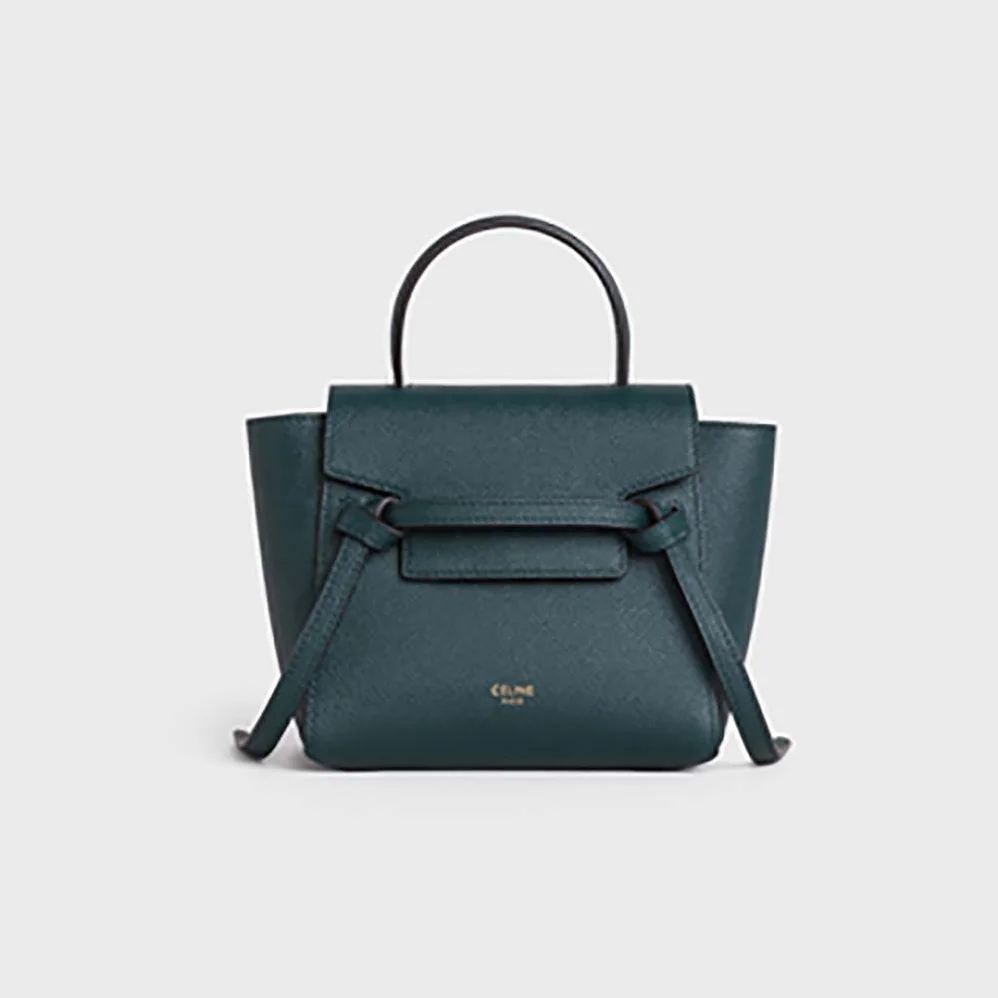 Celine Pico Belt Bag in Grained Calfskin for Women in Green