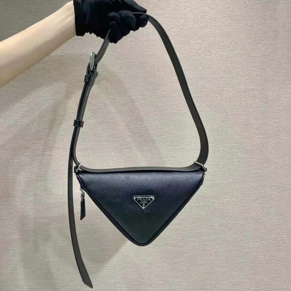 Prada Saffiano Leather Belt Bag for Unisex in Black