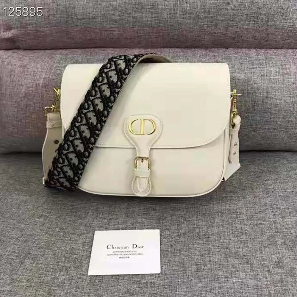 Dior Large Dior Bobby Bag Box Calfskin for Women in White
