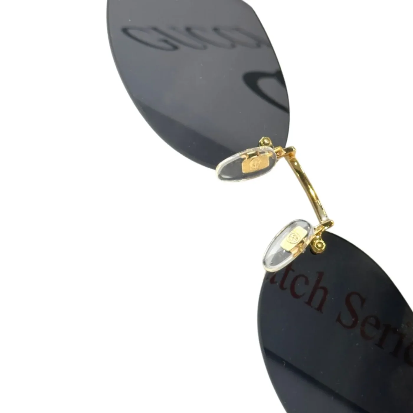 Gucci Oval Frame Sunglasses Black With Gold Toned Metal