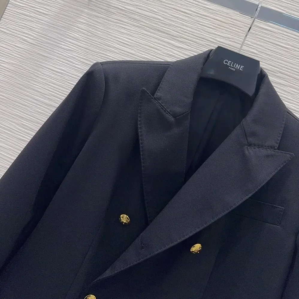 Celine Colonne Blazer in Wool Gabardine for Women