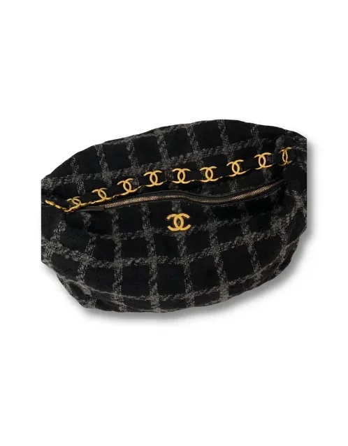Chanel Maxi Hobo Bag in Black Gold Hardware