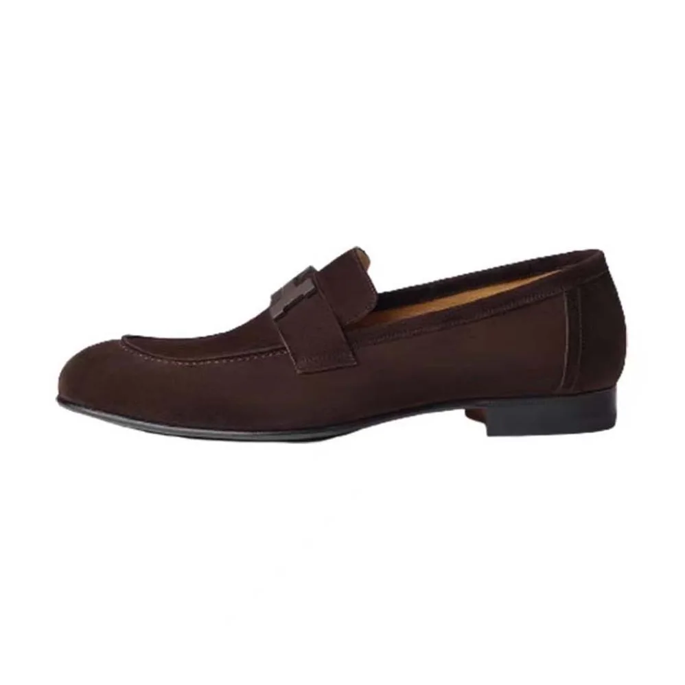 Hermes Paris Loafer in Suede Goatskin for Men in Maroon