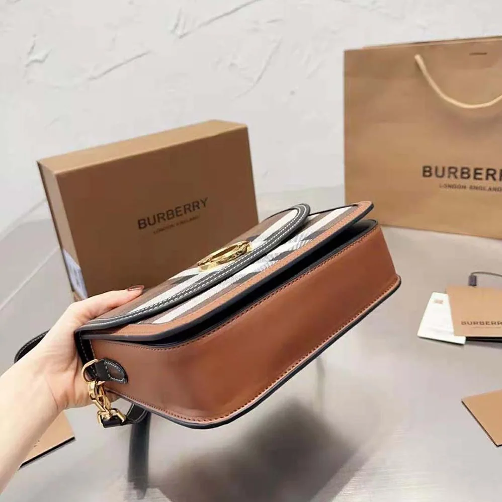 Burberry Check and Leather Small Elizabeth Bag for Women