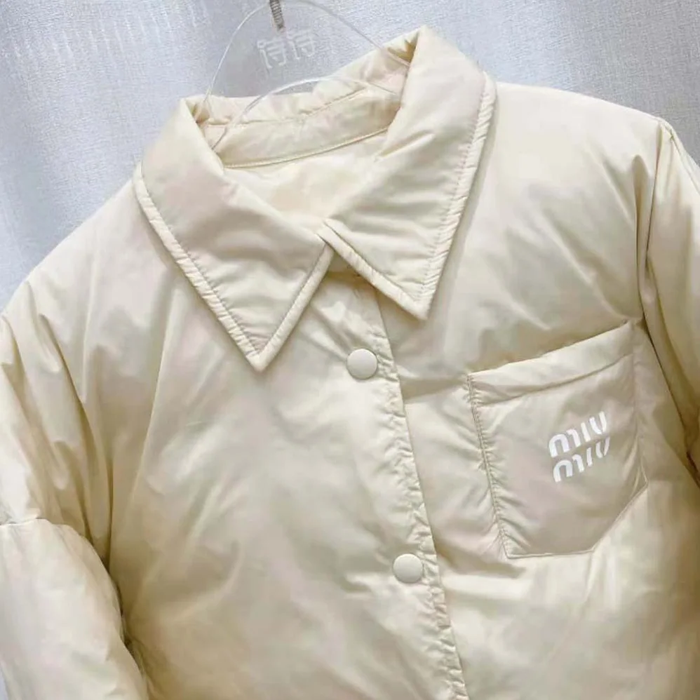 Miu Miu Cropped Technical Fabric Down Jacket for Women