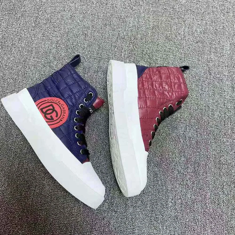 Dolce Gabbana D&G Quilted Two-Tone Nylon Portofino Light Mid-Top Sneakers for Unisex in Navy Dolce Gabbana D&G Quilted Two-Tone Nylon Portofino Light Mid-Top Sneakers for Unisex in Navy