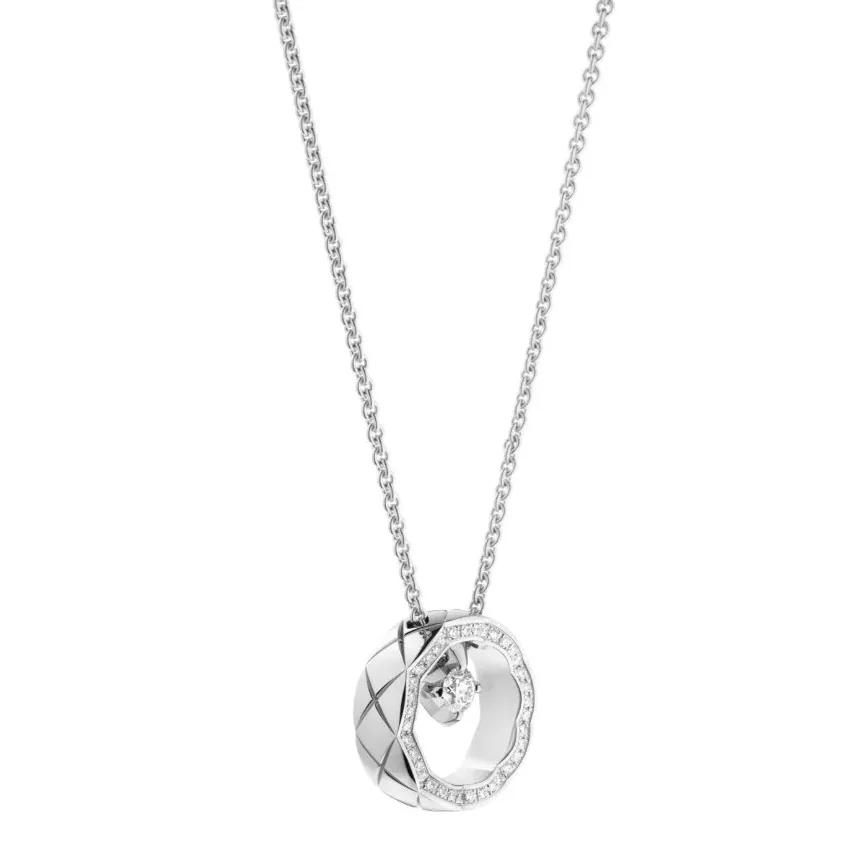 Chanel Coco Necklace Silver Hardware