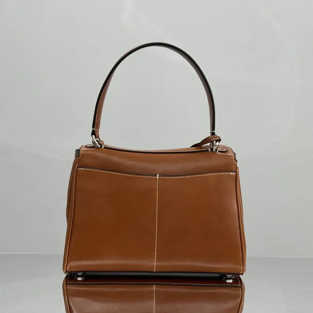 Balenciaga Rodeo Handbag Small in Tan Cowboy Vegetable Tanned Lambskin Aged for Women in silver Hardware