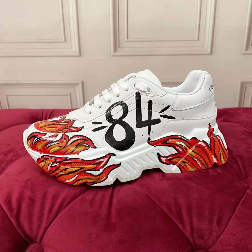 Dolce Gabbana D&G Calfskin Nappa Daymaster Sneakers for Women in Red