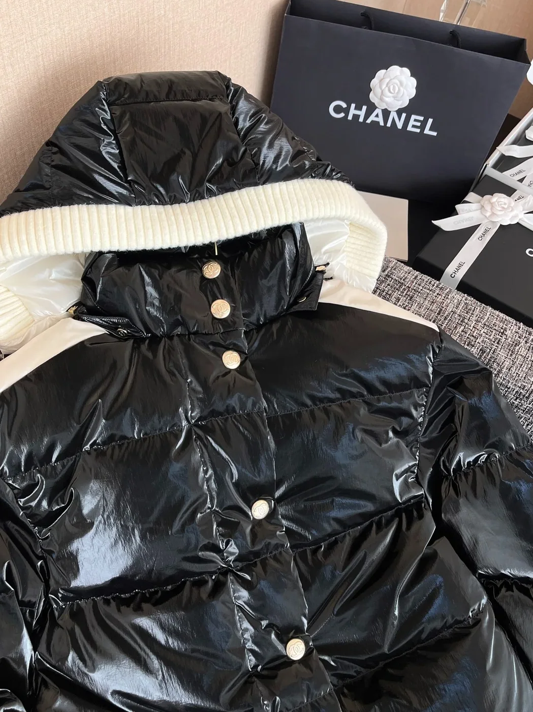 Chanel Puffer Coat Black Chanel Puffer Coat Black
