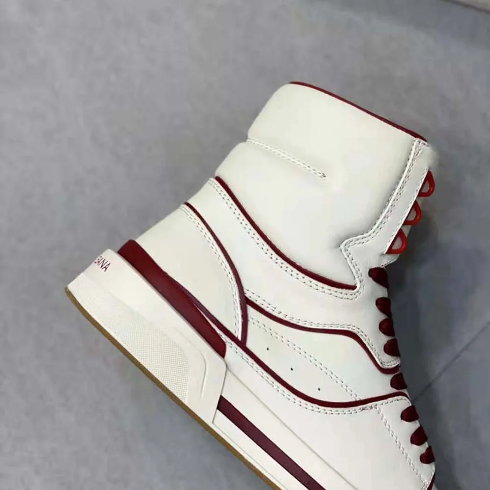 Dolce Gabbana D&G Calfskin Nappa New Roma Mid-Top Sneakers for Unisex in Beige