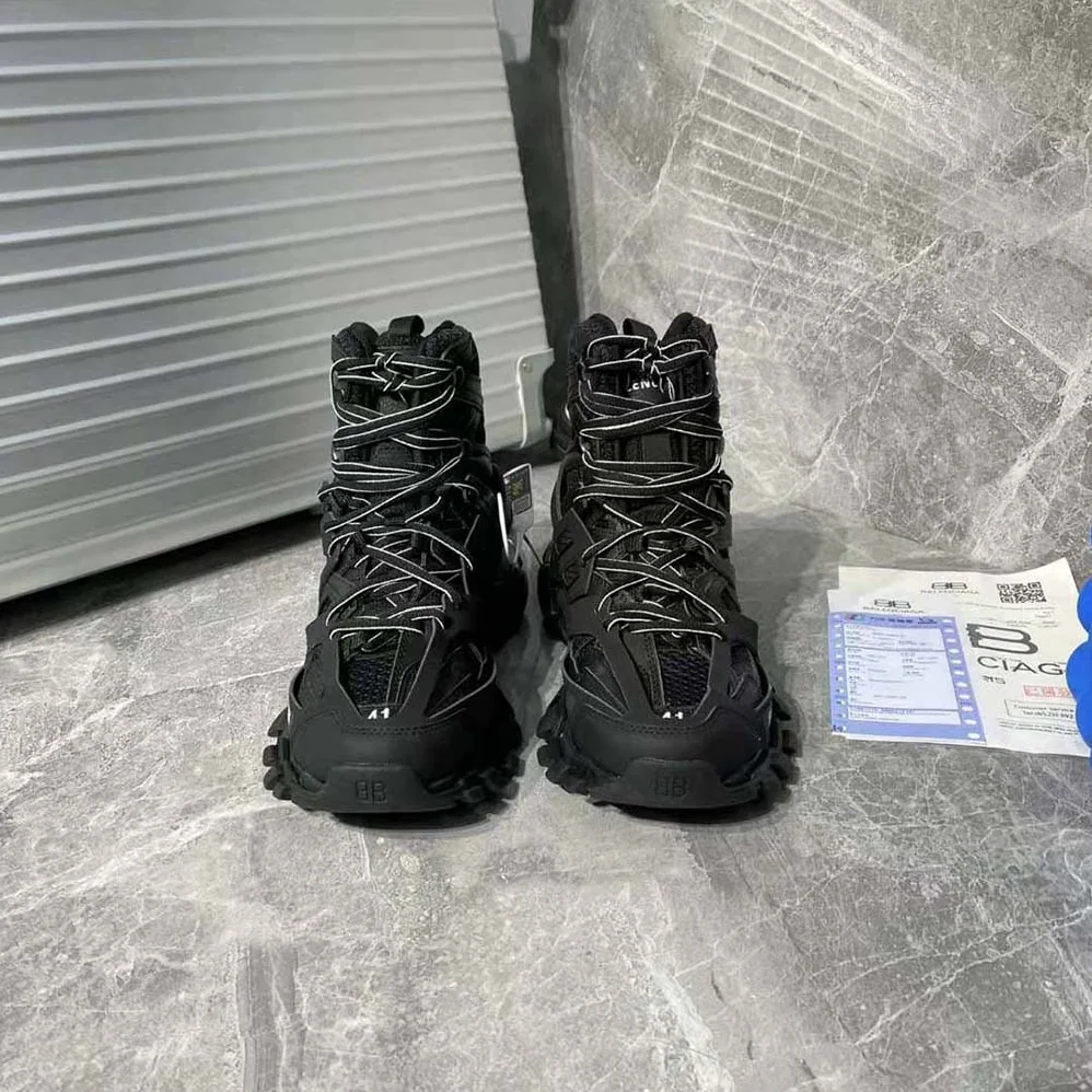Balenciaga Track Hike Sneaker in Black Mesh and Nylon for Women