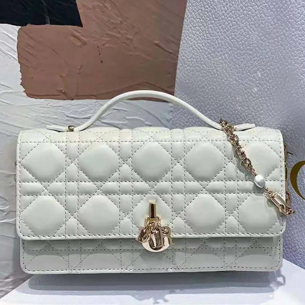 Dior Mini Miss Dior Bag White Cannage Lambskin for Women