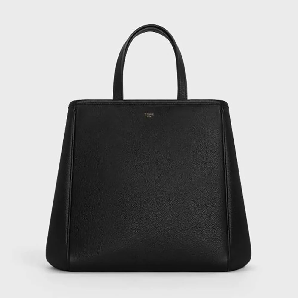 Celine Small Folded Cabas in Grained Calfskin for Women in Black