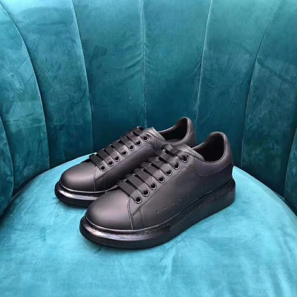 Alexander Mcqueen Shoes Oversized Sneaker Black Smooth Calf Leather Sneaker for Men