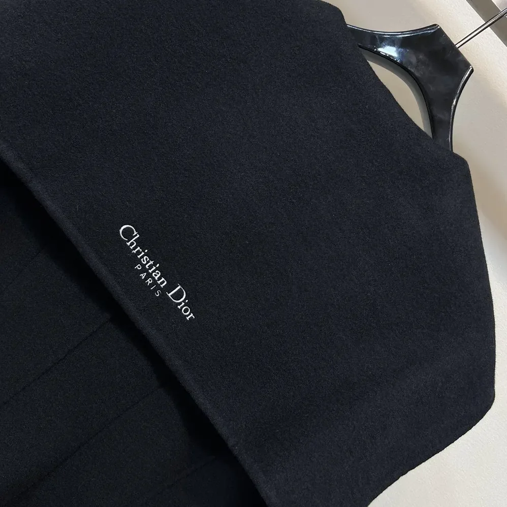 Dior Fitted Jacket with Sailor Collar Black Double-Sided Virgin Wool-Angora for Women in Blend Felt Dior Fitted Jacket with Sailor Collar Black Double-Sided Virgin Wool-Angora for Women in Blend Felt