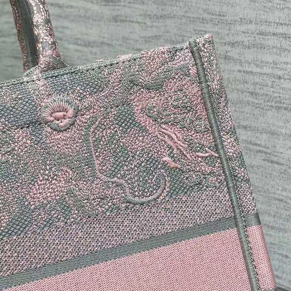 Dior Medium Dior Book Tote Gray and Pink Toile de Jouy Reverse Embroidery for Women Dior Medium Dior Book Tote Gray and Pink Toile de Jouy Reverse Embroidery for Women