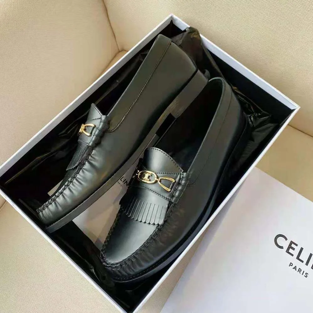 Celine Luco Maillon Triomphe Loafer in Polished Calfskin for Women