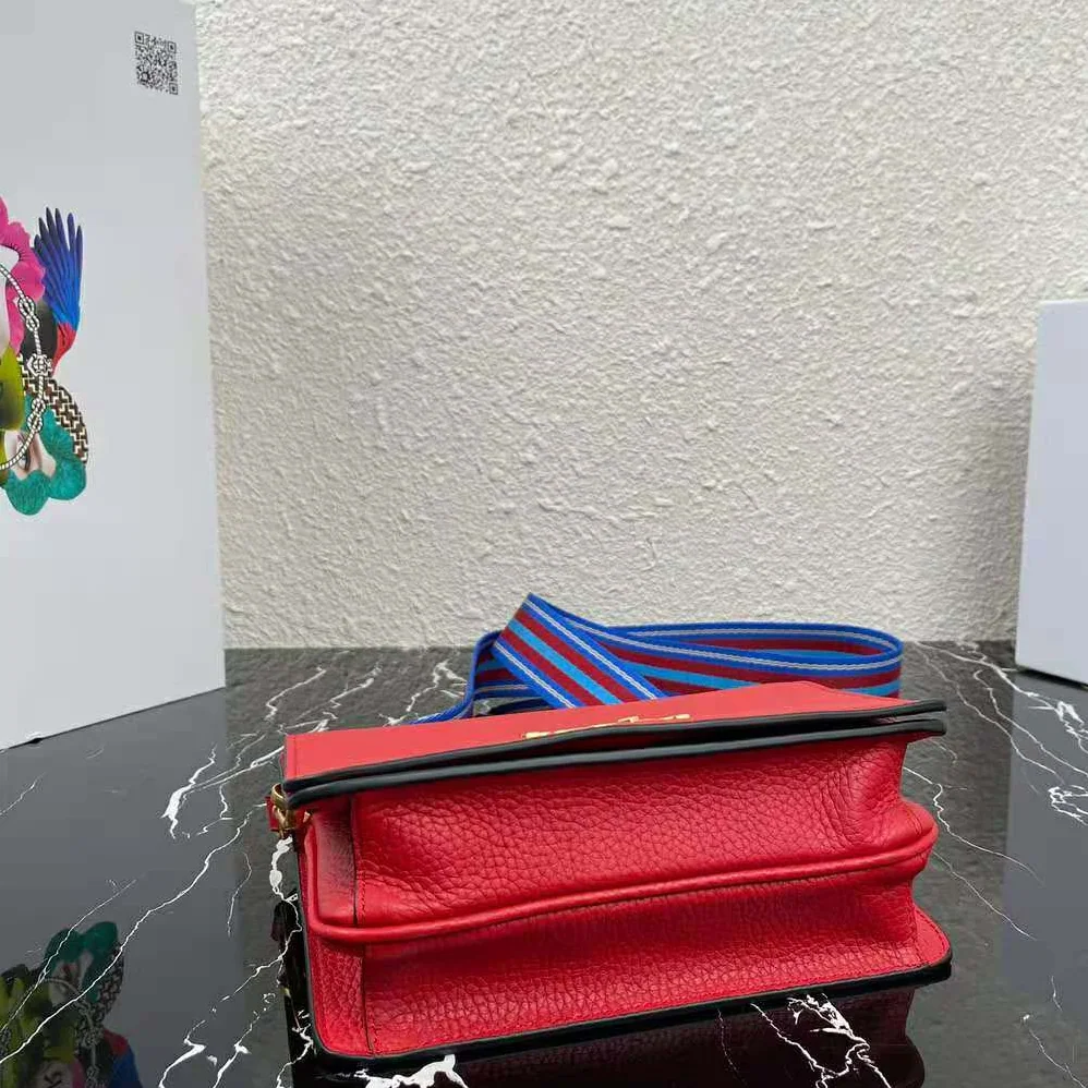 Prada Calf Leather Shoulder Bag for Women in Red