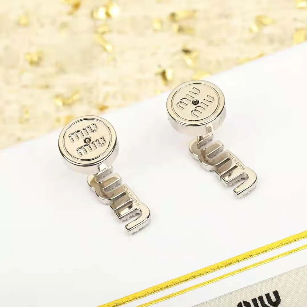 Miu Miu Metal Earrings with Crystals for Women Miu Miu Metal Earrings with Crystals for Women
