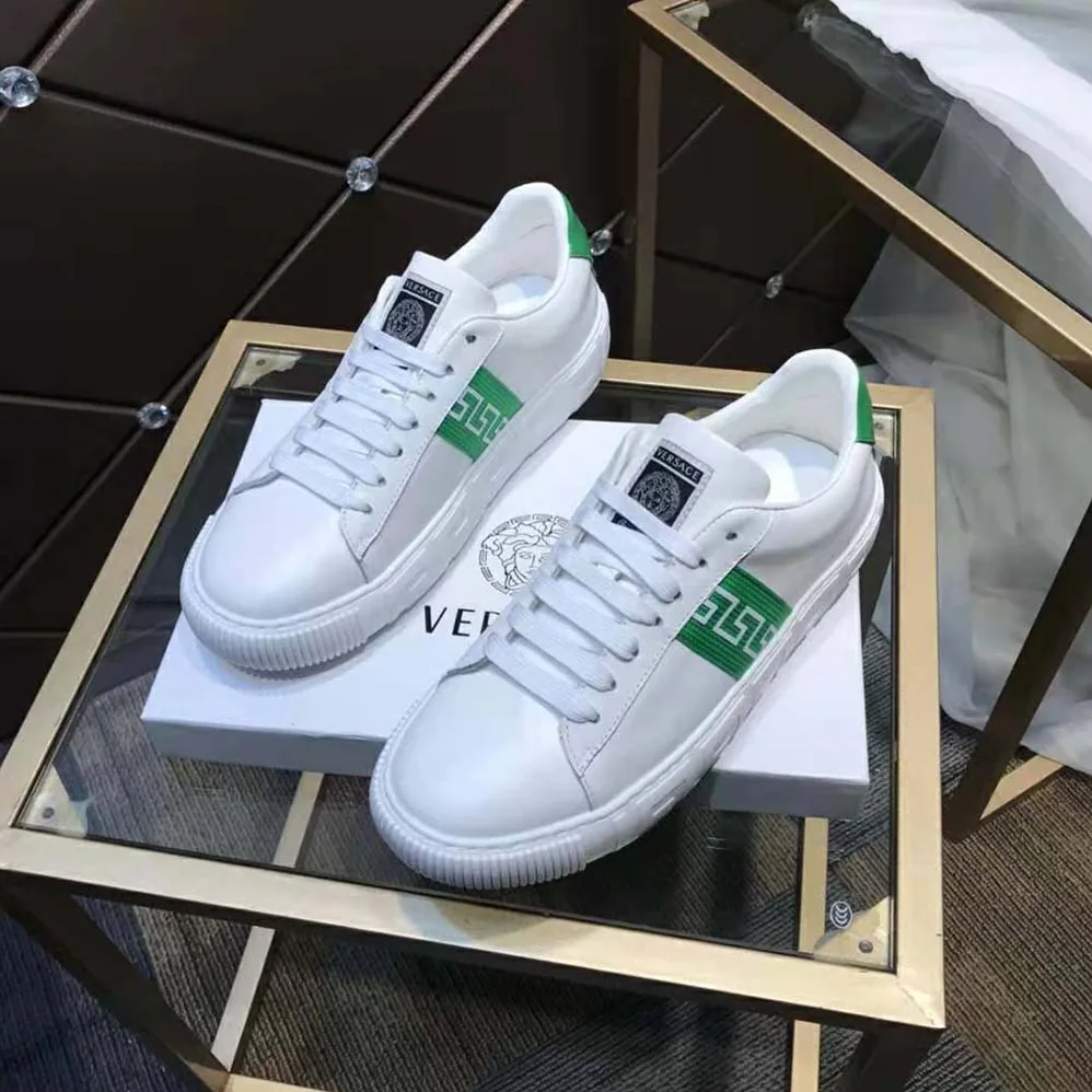 Versace A Classic Low Top Greca Sneakers for Women in Green Versace A Classic Low Top Greca Sneakers for Women in Green