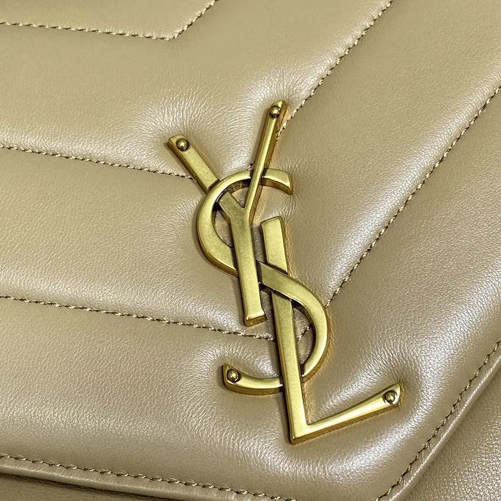Saint Laurent YSL Loulou Medium in Matelasse Lambskin for Women in Natural Saint Laurent YSL Loulou Medium in Matelasse Lambskin for Women in Natural