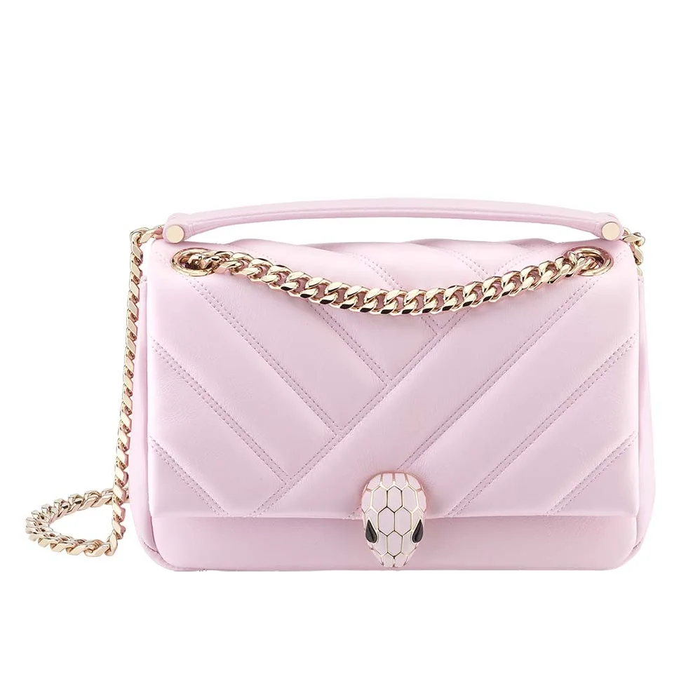 Bvlgari Serpenti Cabochon Shoulder Bag for Women in Pink