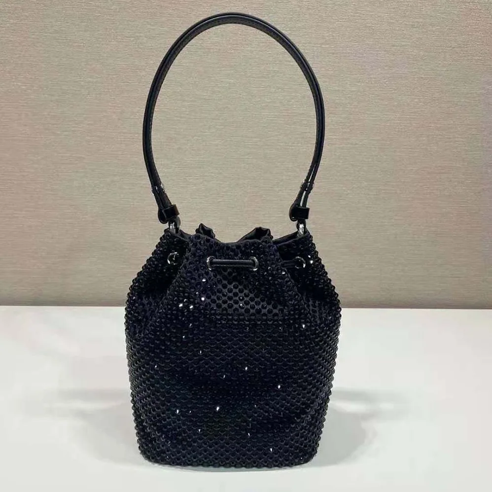 Prada Satin Mini-bag with Crystals for Women in Black Prada Satin Mini-bag with Crystals for Women in Black