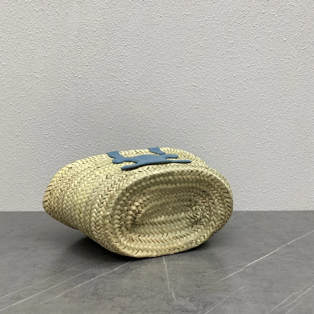 Celine Teen Triomphe Celine Classic Panier In Palm Leaves And Lizard Blue / Celine Teen Triomphe Celine Classic Panier In Palm Leaves And Lizard Blue /