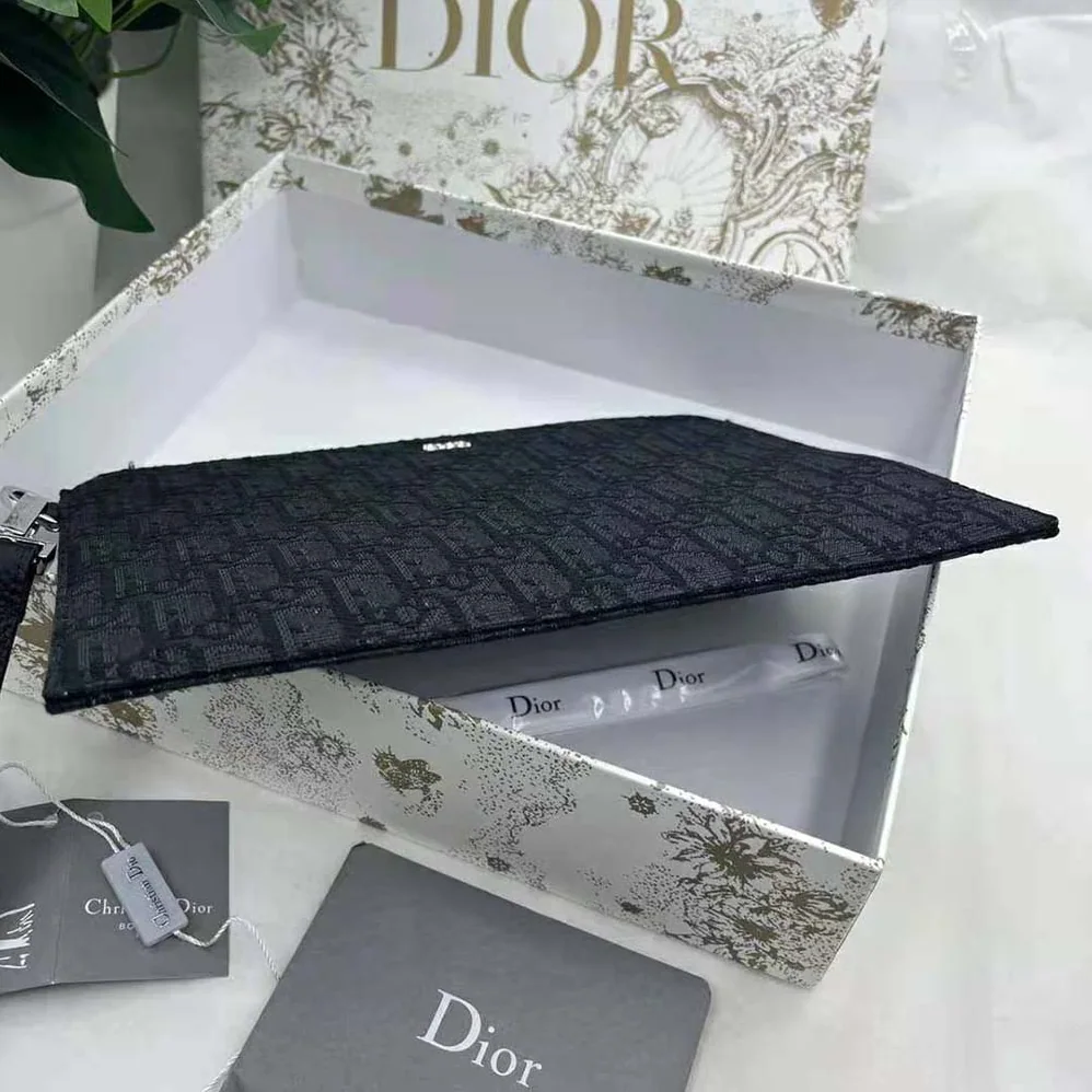 Dior A5 Pouch Black Dior Oblique Jacquard for Men