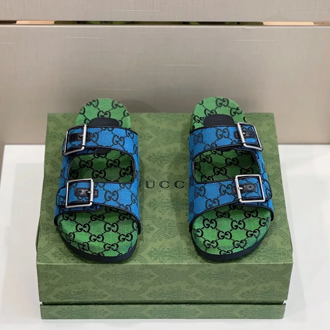 Gucci Slide Sandal With Straps Blue 2HK60 Gucci Slide Sandal With Straps Blue 2HK60
