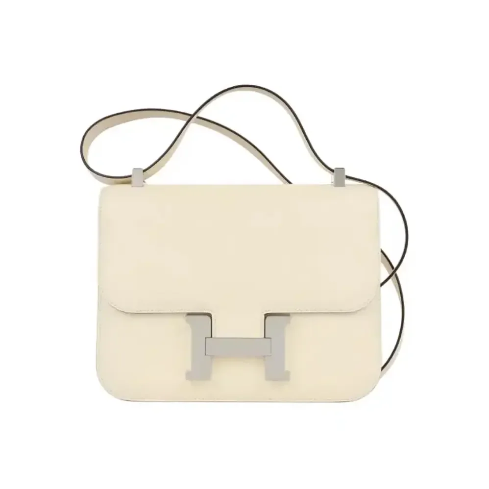 Hermes Constance 18 Bag Epsom Leather for Women in White/Silver