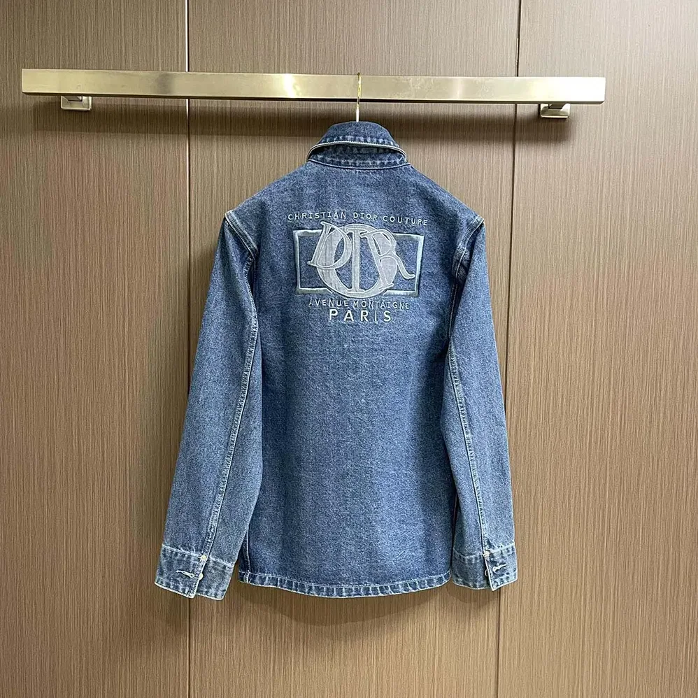 Dior Charm Overshirt Blue Cotton Twill for Men