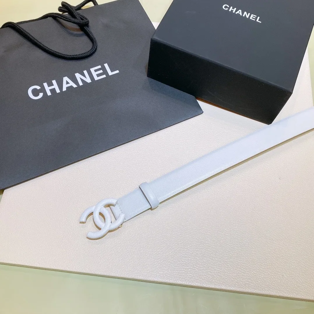 Chanel Belt With Double C Buckle White White in Toned Hardware Women
