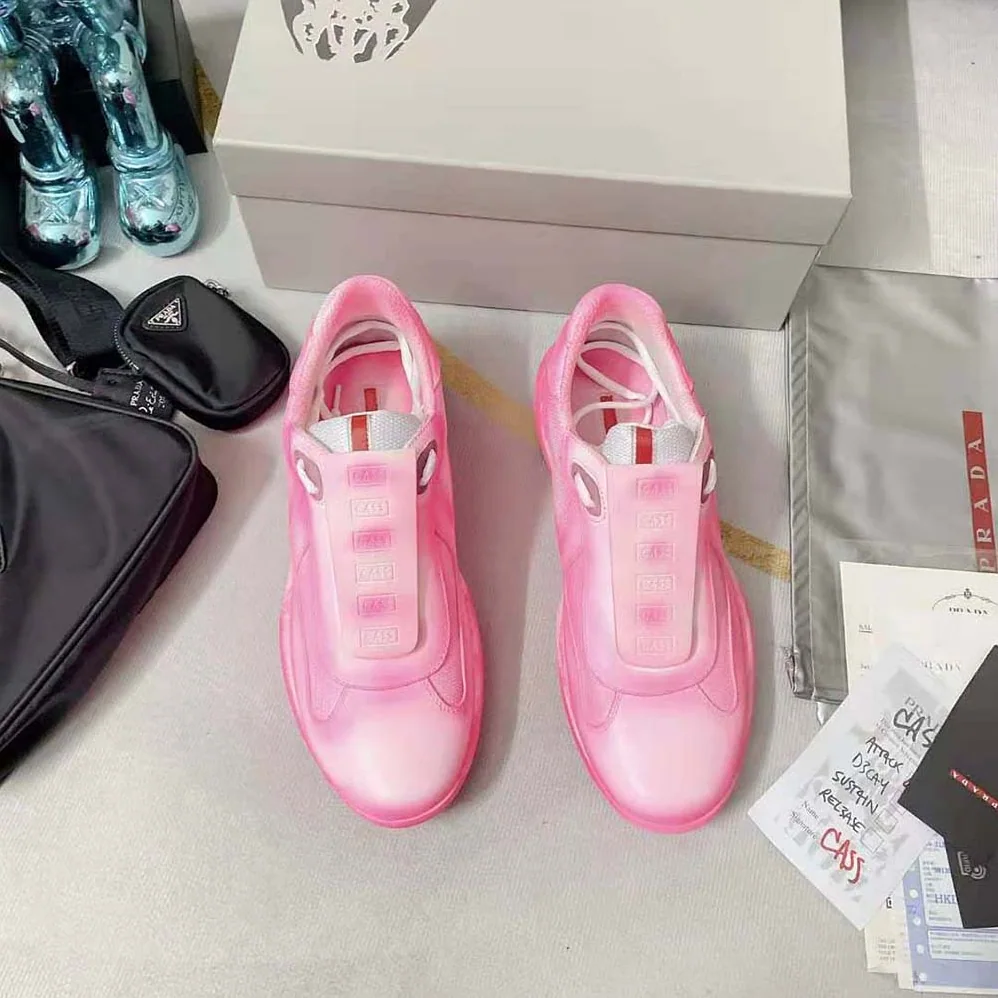 Prada Cass x Prada Americas Cup Rel3ase Sneakers for Unisex in Pink Prada Cass x Prada Americas Cup Rel3ase Sneakers for Unisex in Pink