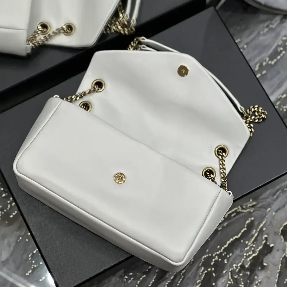 Saint Laurent YSL Calypso in Plunged Lambskin for Women in White